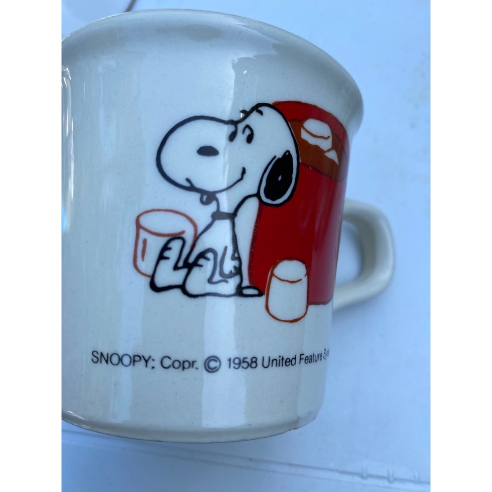 Vintage Snoopy Peanut Hot Cocoa Marshmallows Coffee Mug United Feature Syndicate